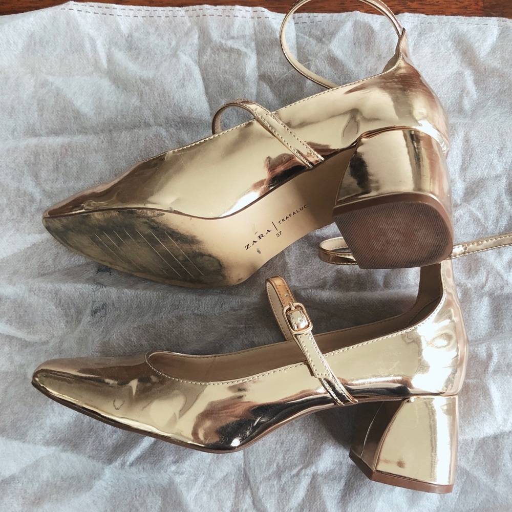 ZARA gold black heel - Picture 5 of 6